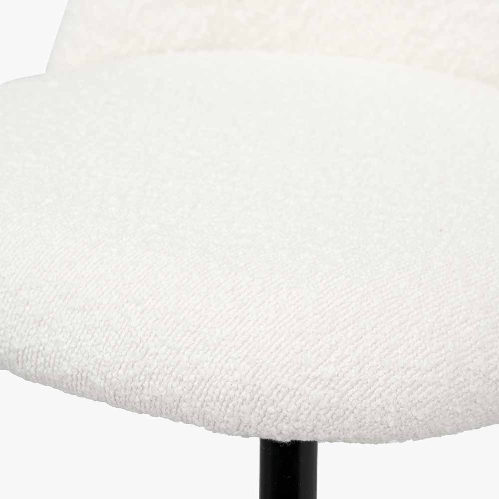 Turi White Boucle & Black Bar Stool